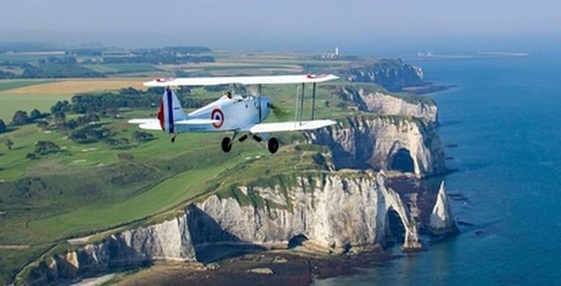 Baptême en ULM biplan au départ du Havre vers Étretat