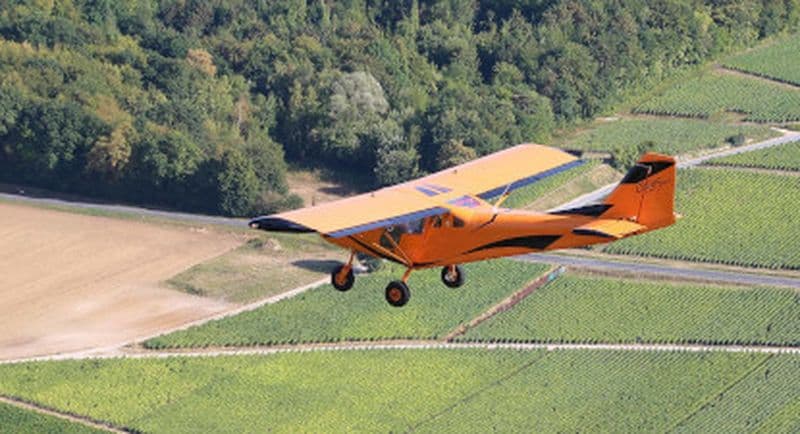 Baptême de l'air en avion ultra léger à Prunay au-dessus des coteaux du Champagne