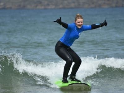 Cours de surf sur la plage de Dunnet près de Thurso