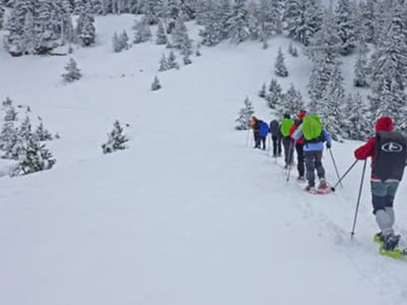 Raquettes à neige dans le parc national de la Sierra de Guadarrama, Madrid