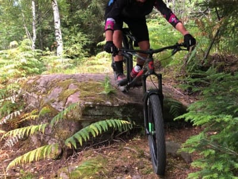 Descente VTT enduro dans le massif des Vosges, Alsace