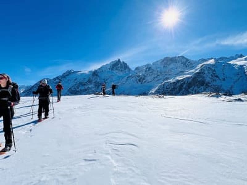 Randonnée en raquettes près de La Grave, La Meije