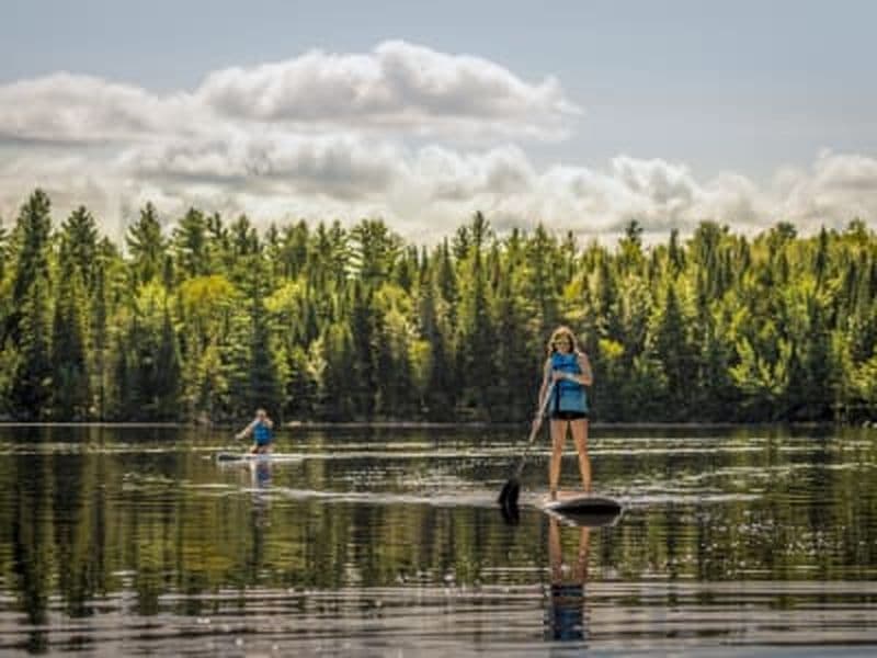 Location de stand up paddle sur le lac Arthabaska, Parc national des Grands-Jardins, Charlevoix