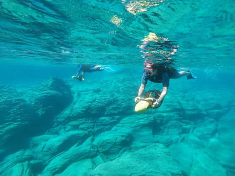 Excursion de snorkeling en scooter des mers depuis la plage de Mononaftis à Agia Pelagia, près d'Héraklion