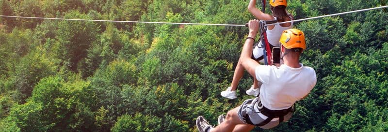 Tyrolienne au Parc national de Villarrica