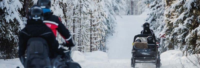 Motoneige + Village de Noël + Traîneau tiré par des rennes