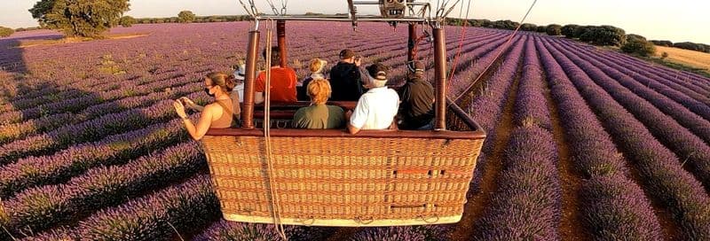 Vol en montgolfière au-dessus des champs de lavande de Brihuega