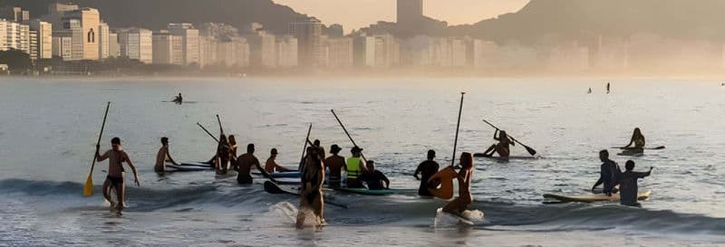 Paddle à Copacabana au lever du soleil