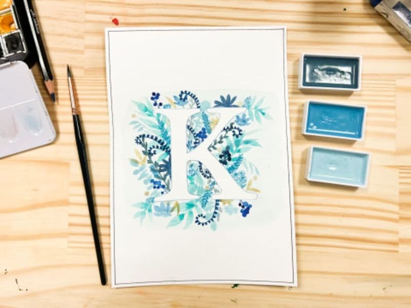 Atelier lettres fleuries à l'aquarelle à Annecy (74)