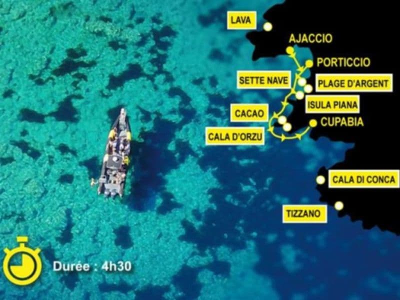 Billet Escale Cala di Cupabia en bateau depuis Porticcio