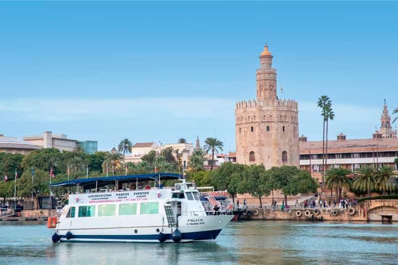 Séville : Tour en bateau du Guadalquivir avec déjeuner/dîner facultatif