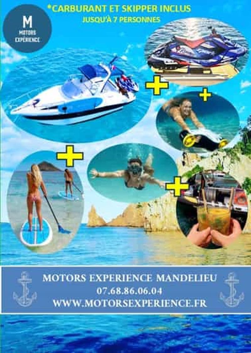 Mandelieu : Journée de bateau jet-ski paddle scooter des mers.