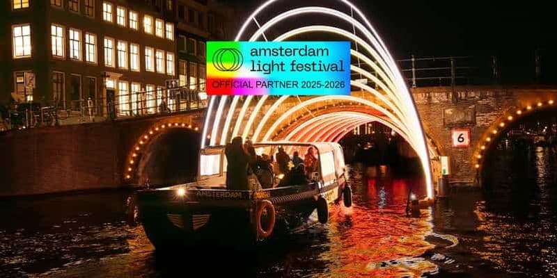 Billet Amsterdam : croisière au Festival des Lumières avec boissons et collations illimitées