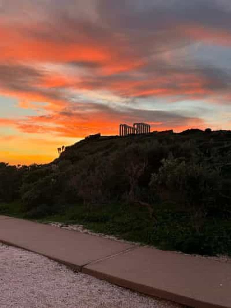 Billet Athènes : temple de Poséidon au coucher du soleil, arrêt à la plage et Thorikos