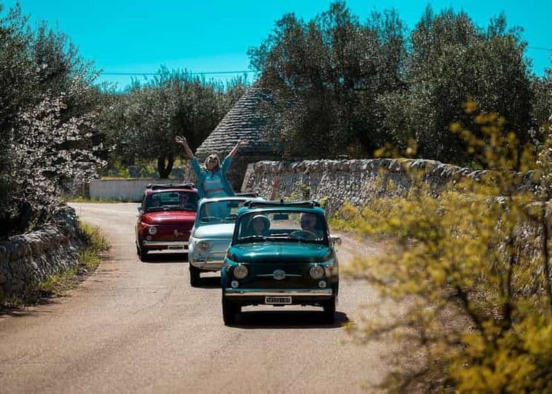 Pouilles : visite en Fiat 500 vintage avec dégustation de fromages