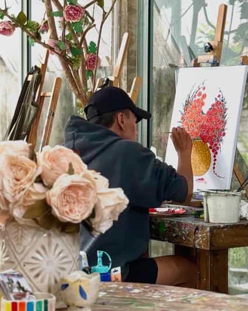 Chiang Mai : Atelier de peinture dans un café