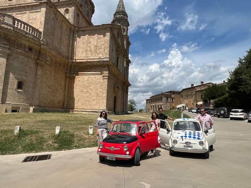 Billet Val d'Orcia en Fiat 500 d'époque : visite entre Pienza et Bagno Vignoni