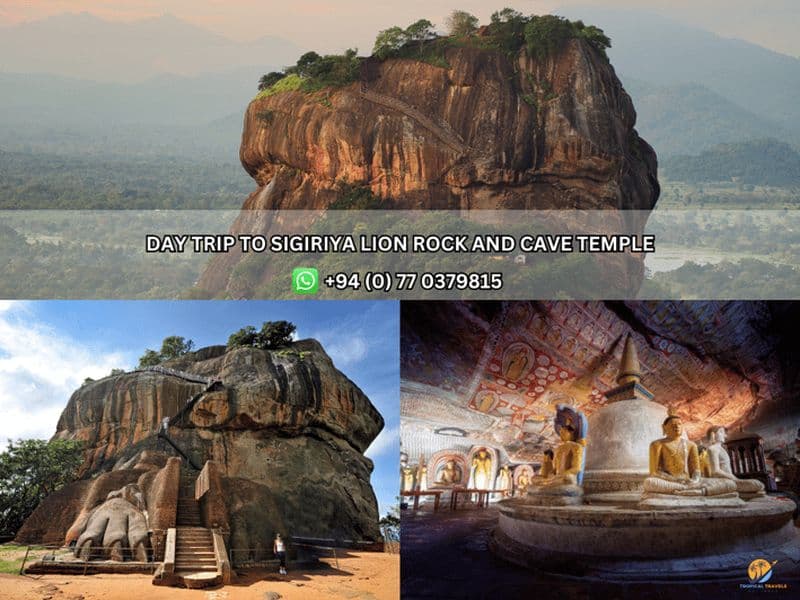 Excursion d'une journée au départ de Kandy : découverte du rocher du lion et du temple de la grotte de Sigiriya