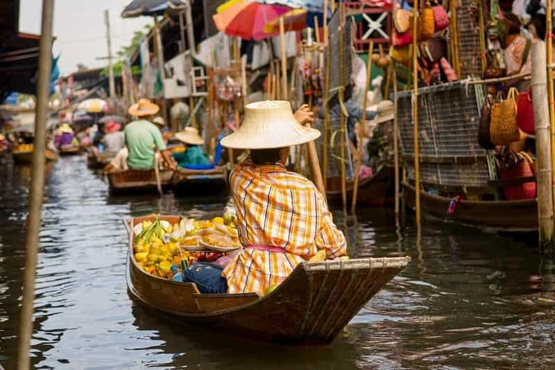 Bangkok : Marché de Damnoen Saduak et marché ferroviaire de Maeklong