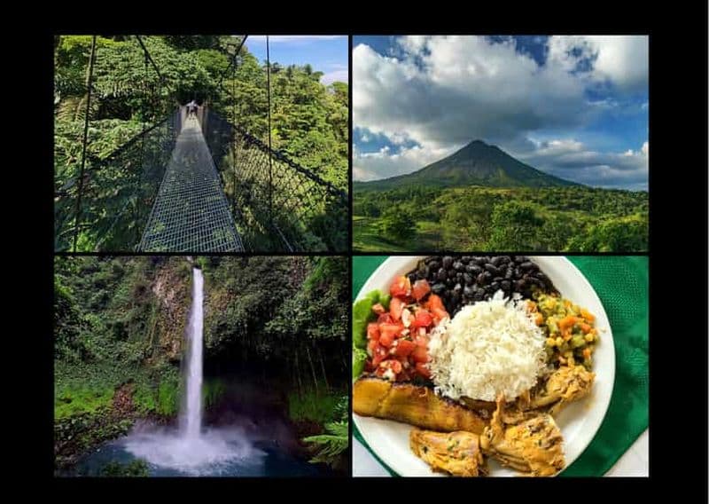 Billet Ponts suspendus, volcan Arenal et cascade de La Fortuna