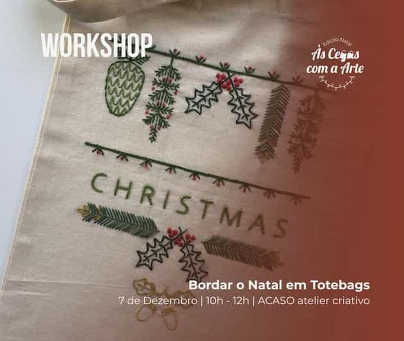 Porto : atelier de broderie de tote bag de Noël