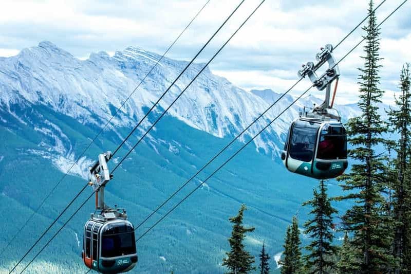 Calgary : télécabine de Banff, source chaude, chutes Bow et les trois plus beaux lacs