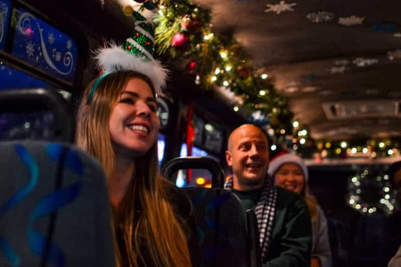 Vancouver : Visite en bus des lumières de Noël avec karaoké