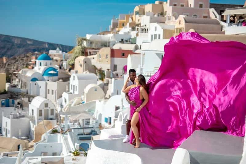 Billet Santorin : Une expérience unique de photoshoot en robe volante