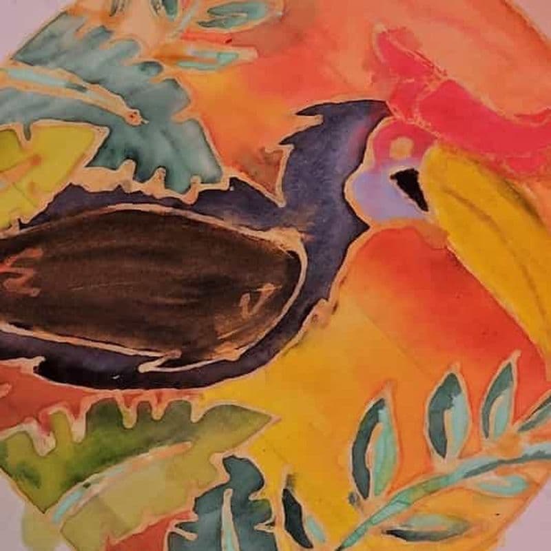 Brunei : atelier de peinture batik avec matériel