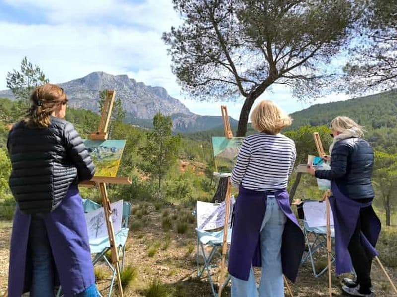 Billet A Aix-en-Provence, atelier de peinture; sur les traces des grands-maîtres.