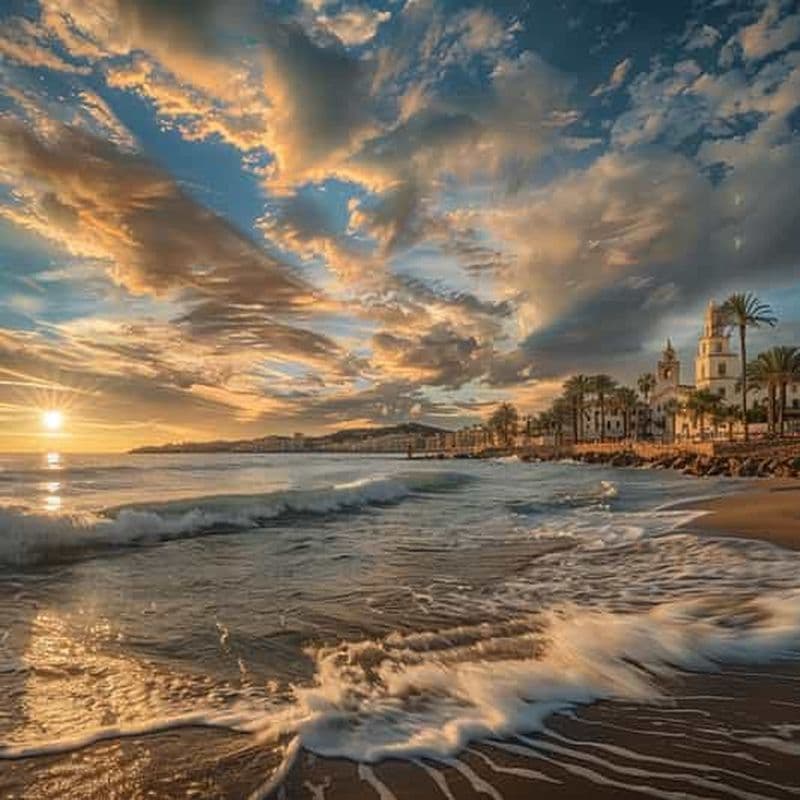 Billet Barcelone : Excursion au coucher de soleil de Sitges avec guide