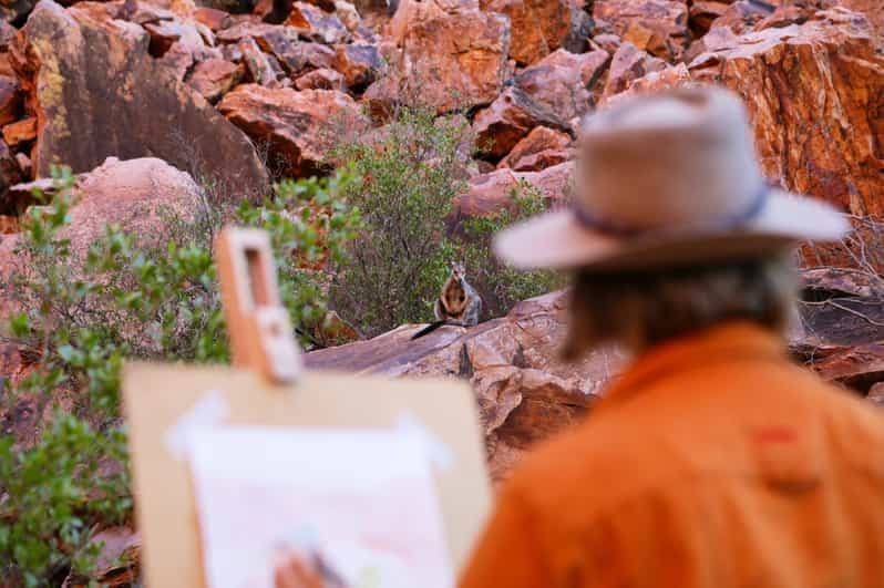 Alice Springs : Cours de peinture à l'aquarelle au coucher du soleil à Simpsons Gap