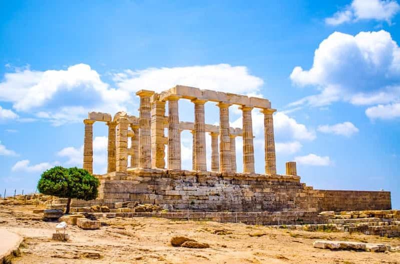 Billet Au départ d'Athènes : visite d'une demi-journée du temple de Poséidon et du cap Sounion