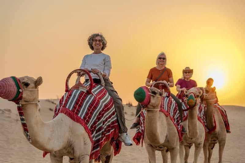 Dubaï : Soirée trekking à dos de chameau et dîner à l'oasis Al Marmoom