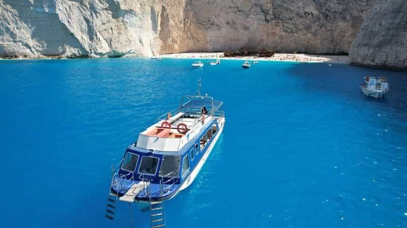 Billet Baie de Navagio, plage blanche, côte ouest, Porto Vromi, Anafonitria.