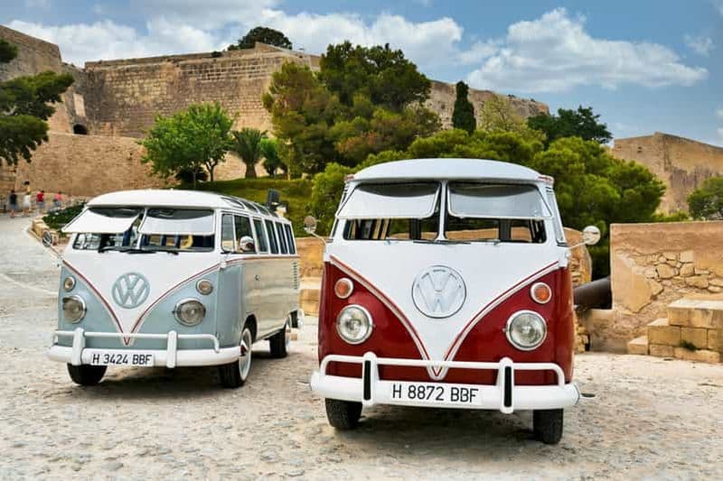 Billet Circuit vintage autour d'Alicante dans d'authentiques fourgonnettes Kombi T1