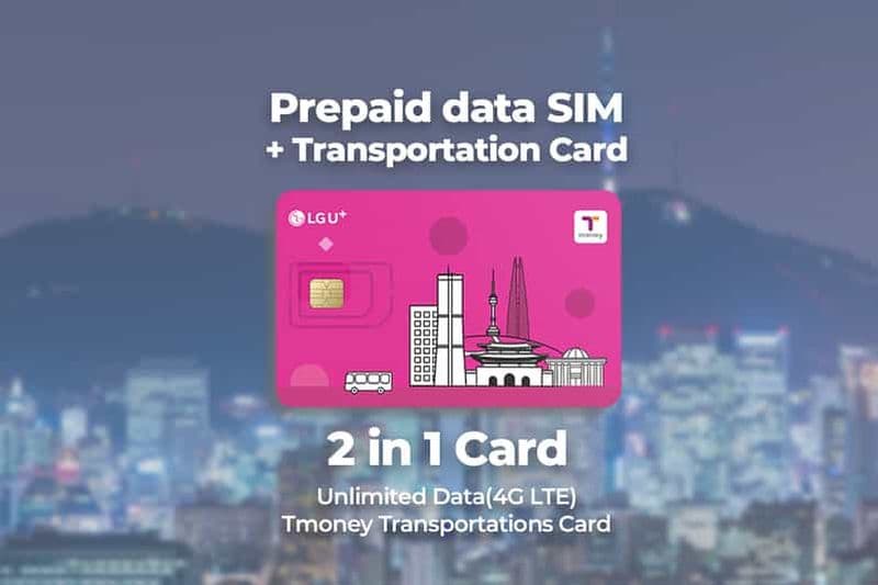 Billet Aéroport d'Incheon : Traveler SIM et carte de transport T-money