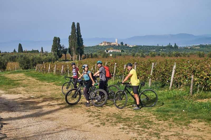 Florence : visite à vélo des collines du Chianti avec déjeuner à la ferme et vin