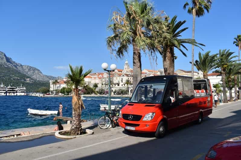 Depuis la ville de Korcula : visite d'une demi-journée avec dégustation de vins locaux et visites touristiques