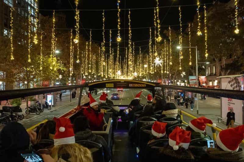 Billet Barcelone : visite en bus à toit ouvert des illuminations de Noël