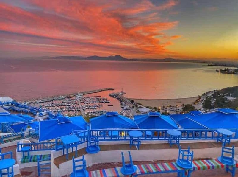 Billet A Partir de Hammamet : Sidi Bousaid au moment de coucher de soleil