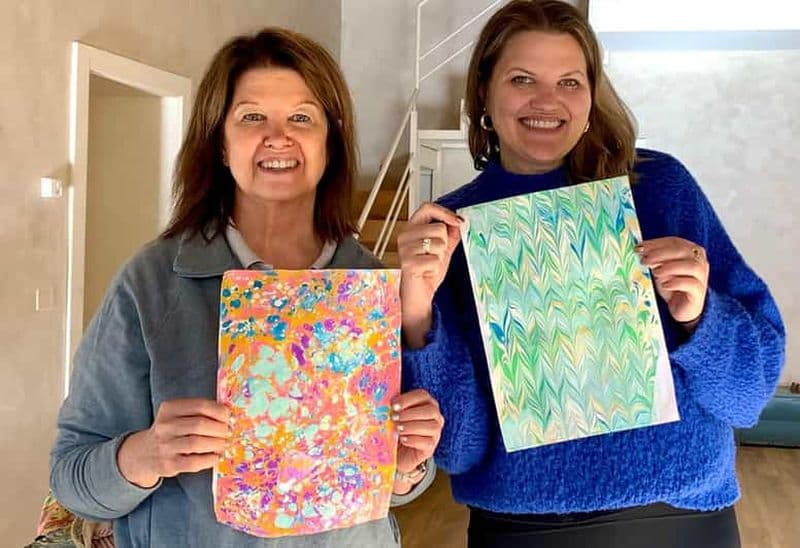 Billet Atelier d'artisanat de marbrure sur papier à la florentine