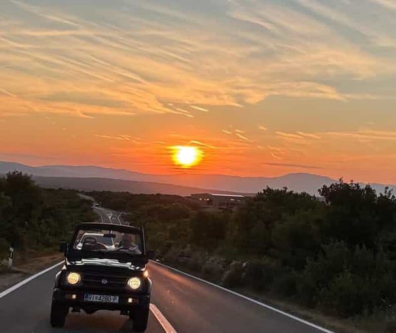 Krk : excursion en jeep au coucher du soleil et dans l'arrière-pays