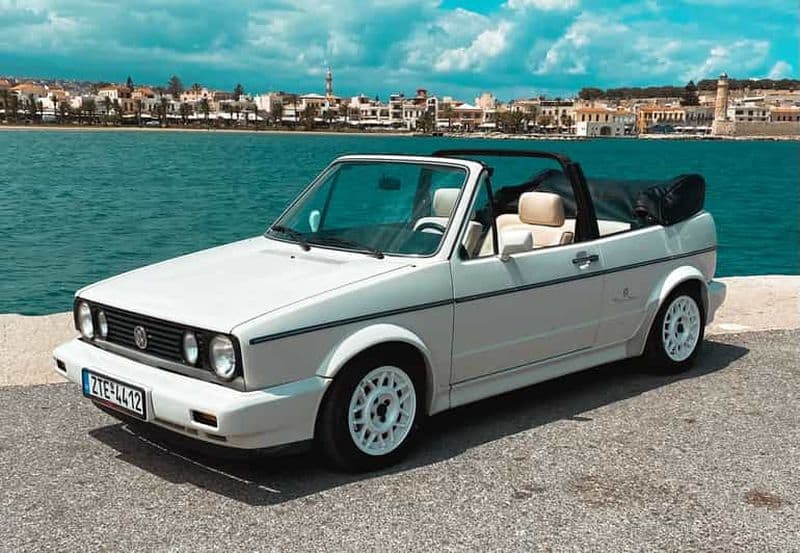 Rethymno : Promenade avec un Golf Gabriolet 1984 pendant 12 heures