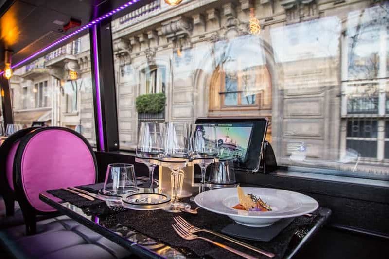 Billet Bus Toqué Champs Elysées avec dîner à 3 plats et champagne