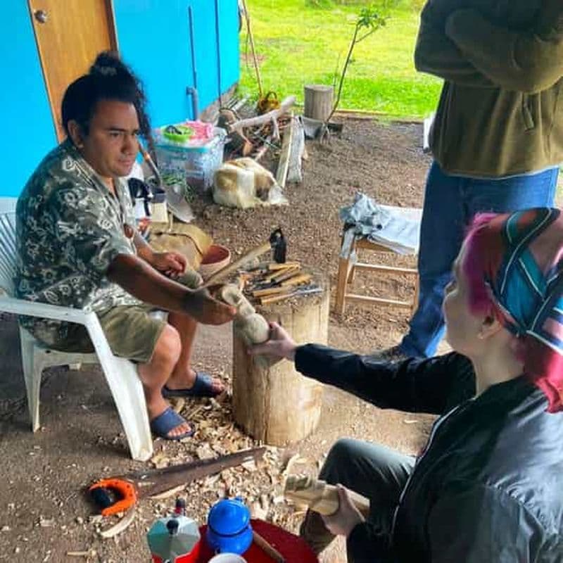 Billet Île de Pâques : Démonstration de la sculpture d'une statue Moai
