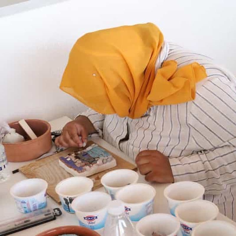 La Canée : atelier de mosaïque avec vue sur la mer