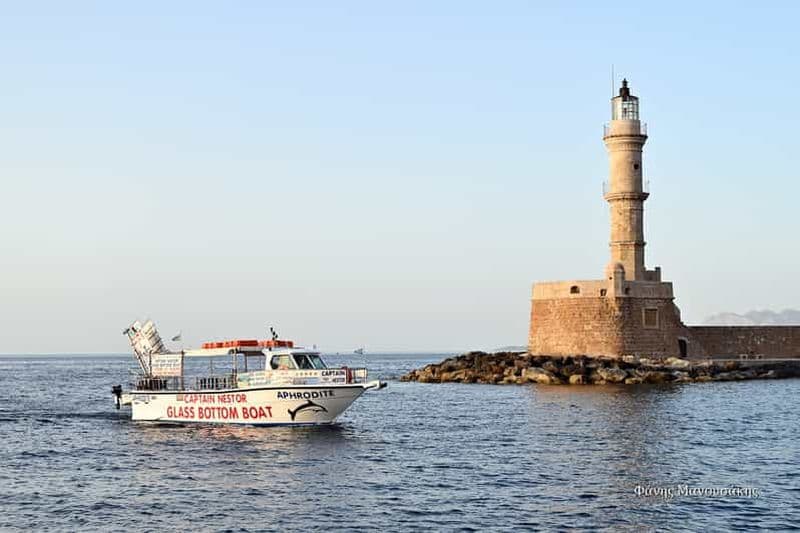 Ville de La Canée : croisière en bateau à fond de verre vers Thodorou et Lazareta