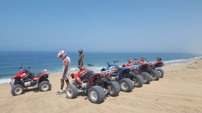 Billet Au départ d'Agadir/Taghazout : Beach & Dunes Quad Bike+Sandboarding