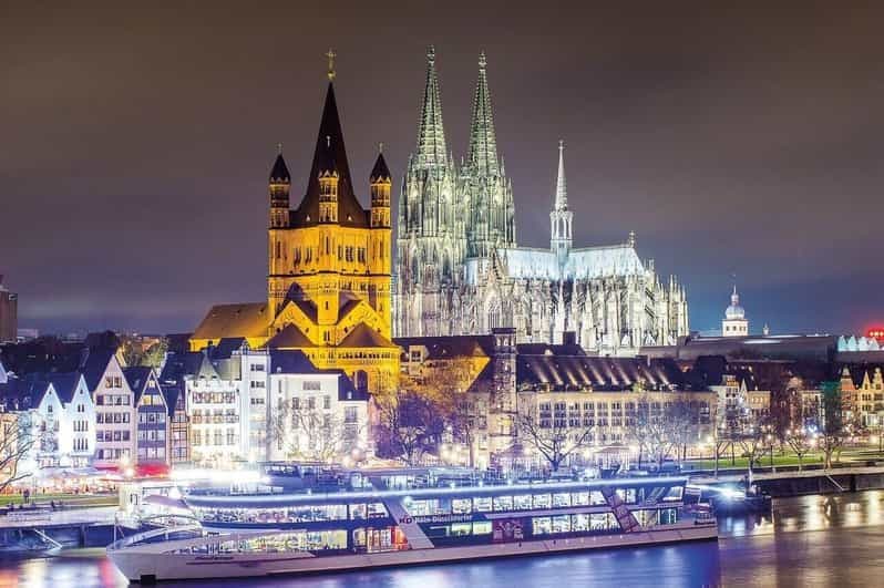 Cologne : Croisière en bateau sur le Rhin l'après-midi en hiver